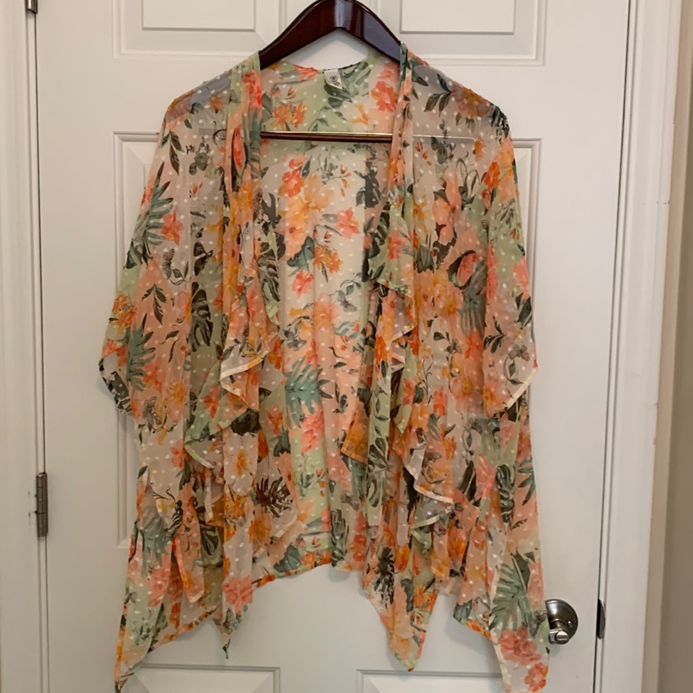 Sheer Floral Cover-Up